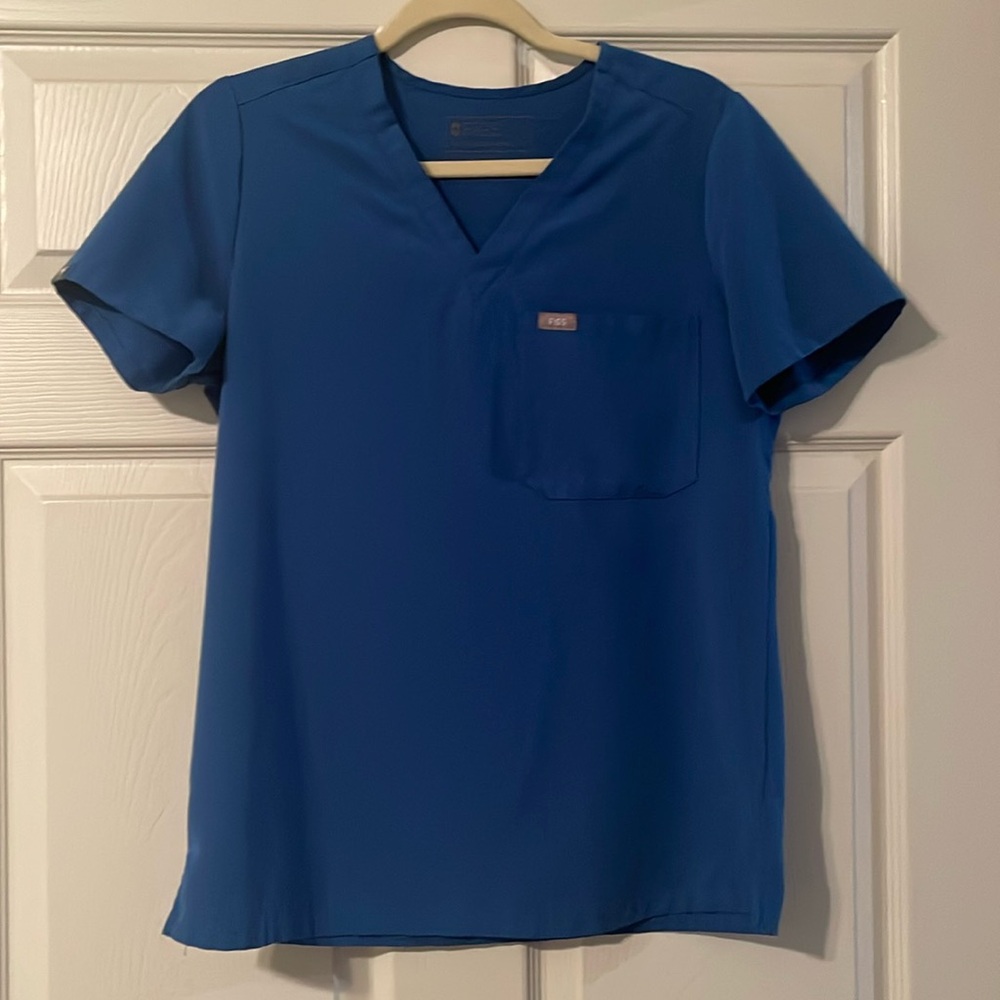 FIGS • Royal Blue Catarina One-Pocket Scrub Top. Size S